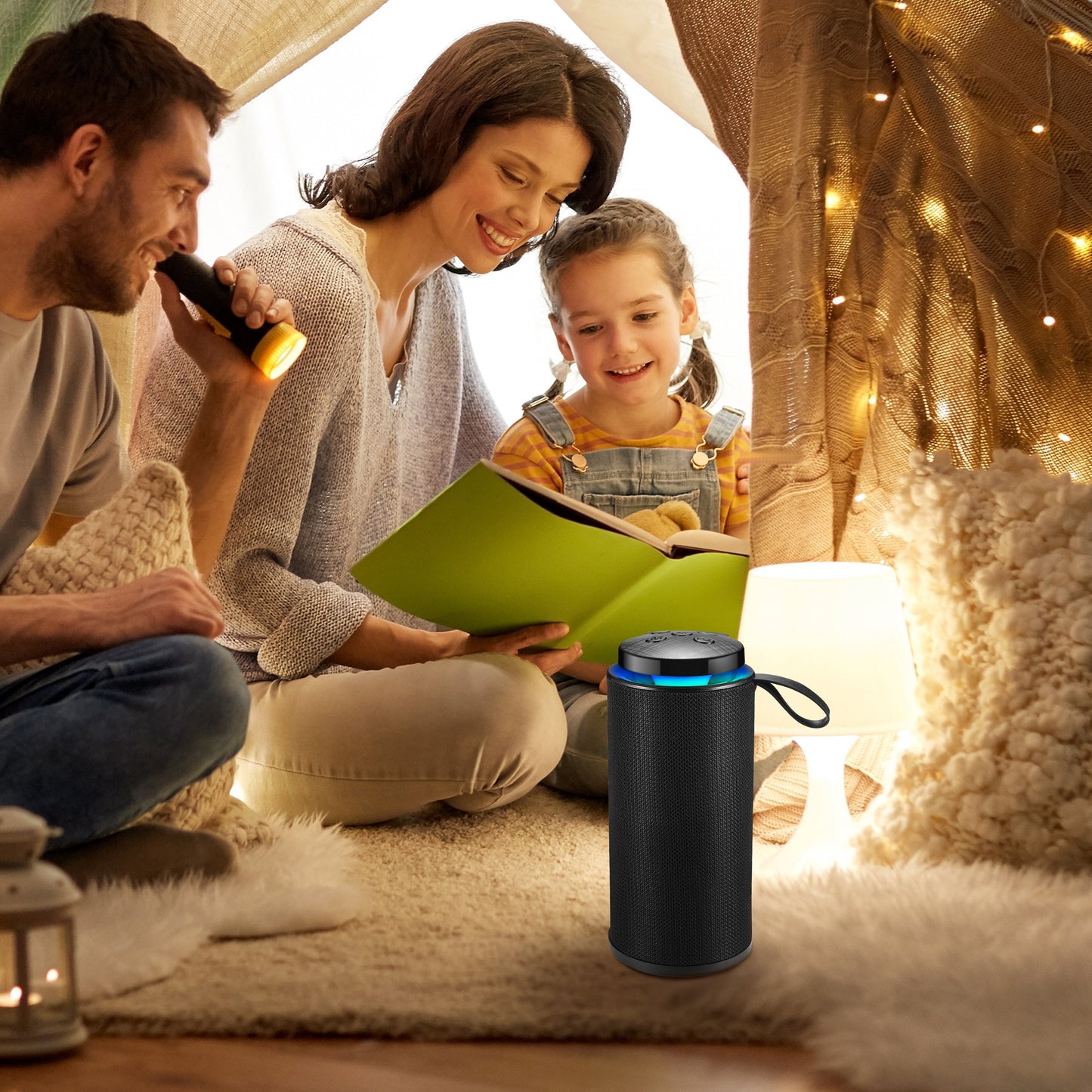 LAUD Portable Wireless Speaker - Bluetooth Speaker with RGB LED Display